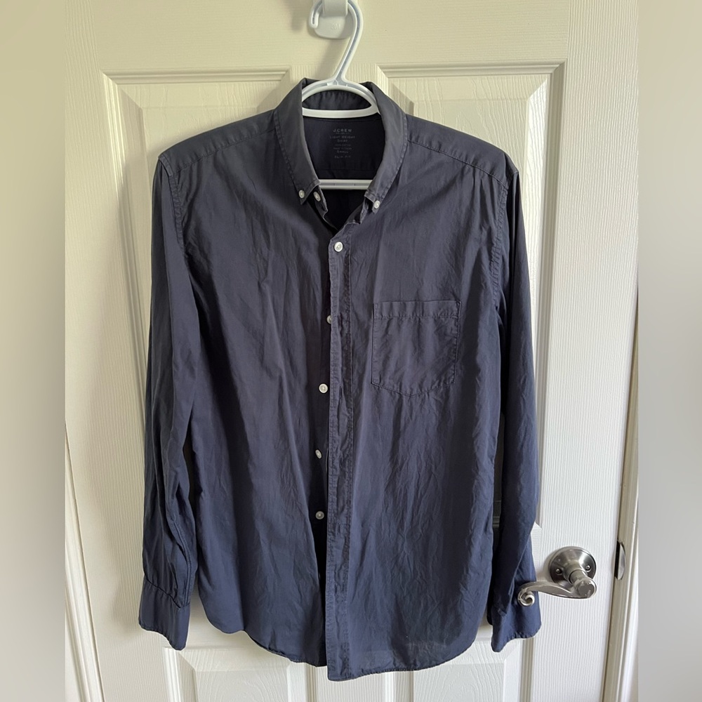 Jcrew slim lightweight navy shirt